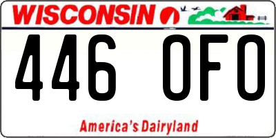 WI license plate 446OFO