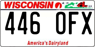 WI license plate 446OFX