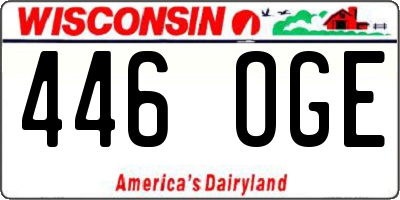 WI license plate 446OGE