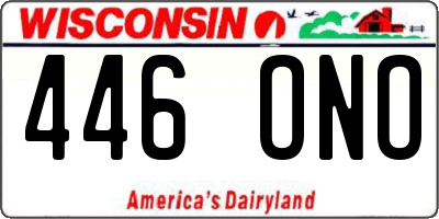 WI license plate 446ONO