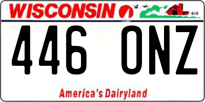 WI license plate 446ONZ