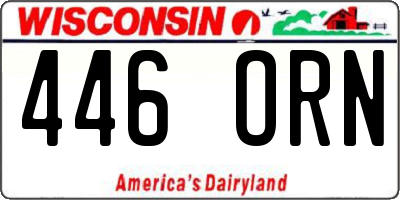WI license plate 446ORN