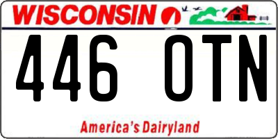 WI license plate 446OTN