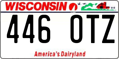 WI license plate 446OTZ