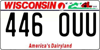 WI license plate 446OUU