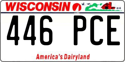 WI license plate 446PCE