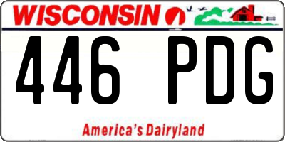 WI license plate 446PDG