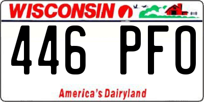 WI license plate 446PFO