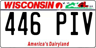 WI license plate 446PIV