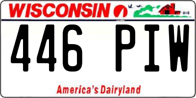 WI license plate 446PIW