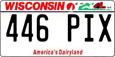 WI license plate 446PIX