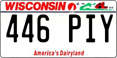 WI license plate 446PIY