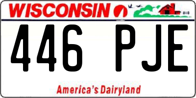 WI license plate 446PJE