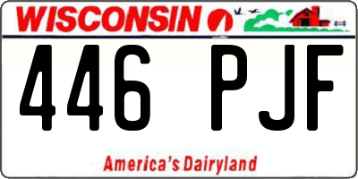 WI license plate 446PJF