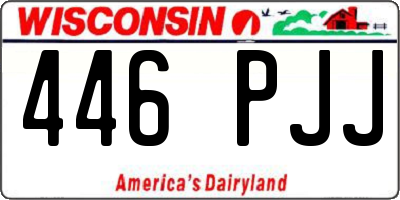 WI license plate 446PJJ