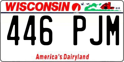 WI license plate 446PJM
