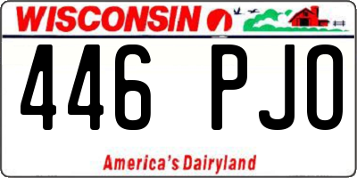 WI license plate 446PJO