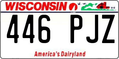 WI license plate 446PJZ