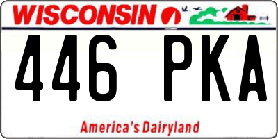 WI license plate 446PKA