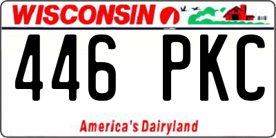 WI license plate 446PKC