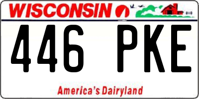 WI license plate 446PKE