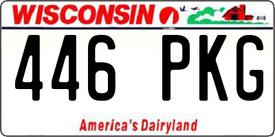 WI license plate 446PKG