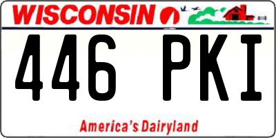 WI license plate 446PKI