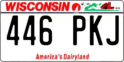 WI license plate 446PKJ