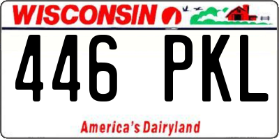 WI license plate 446PKL