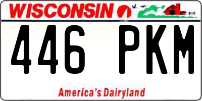 WI license plate 446PKM