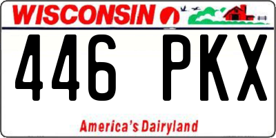 WI license plate 446PKX