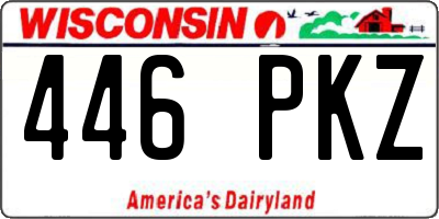 WI license plate 446PKZ