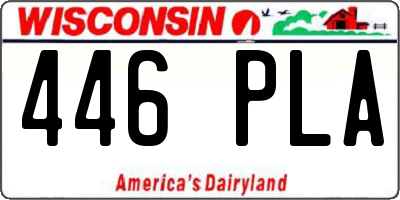 WI license plate 446PLA