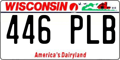 WI license plate 446PLB