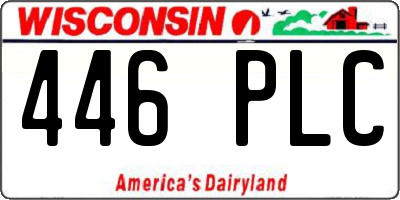 WI license plate 446PLC