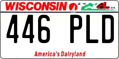 WI license plate 446PLD