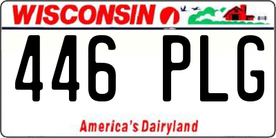 WI license plate 446PLG