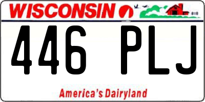 WI license plate 446PLJ