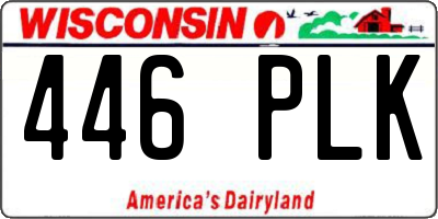 WI license plate 446PLK