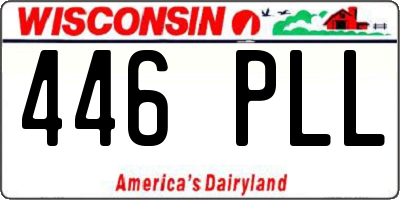 WI license plate 446PLL