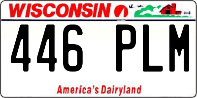 WI license plate 446PLM