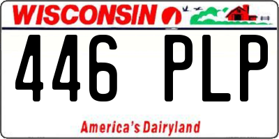 WI license plate 446PLP