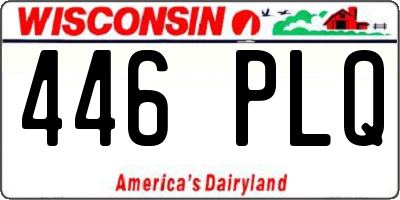 WI license plate 446PLQ