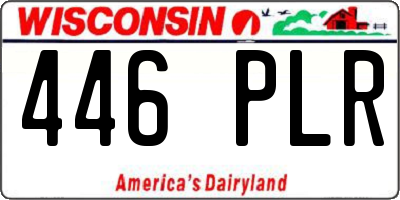 WI license plate 446PLR