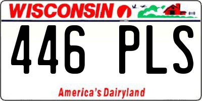 WI license plate 446PLS