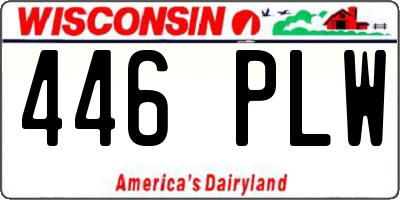 WI license plate 446PLW