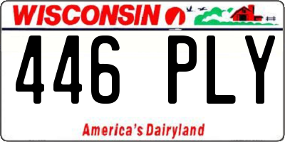WI license plate 446PLY