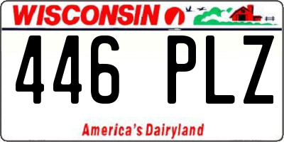 WI license plate 446PLZ