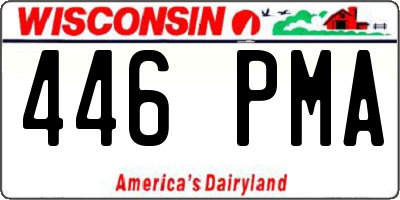 WI license plate 446PMA