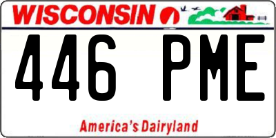 WI license plate 446PME